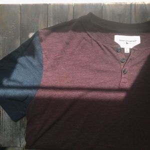 Short sleeve baseball henley tee